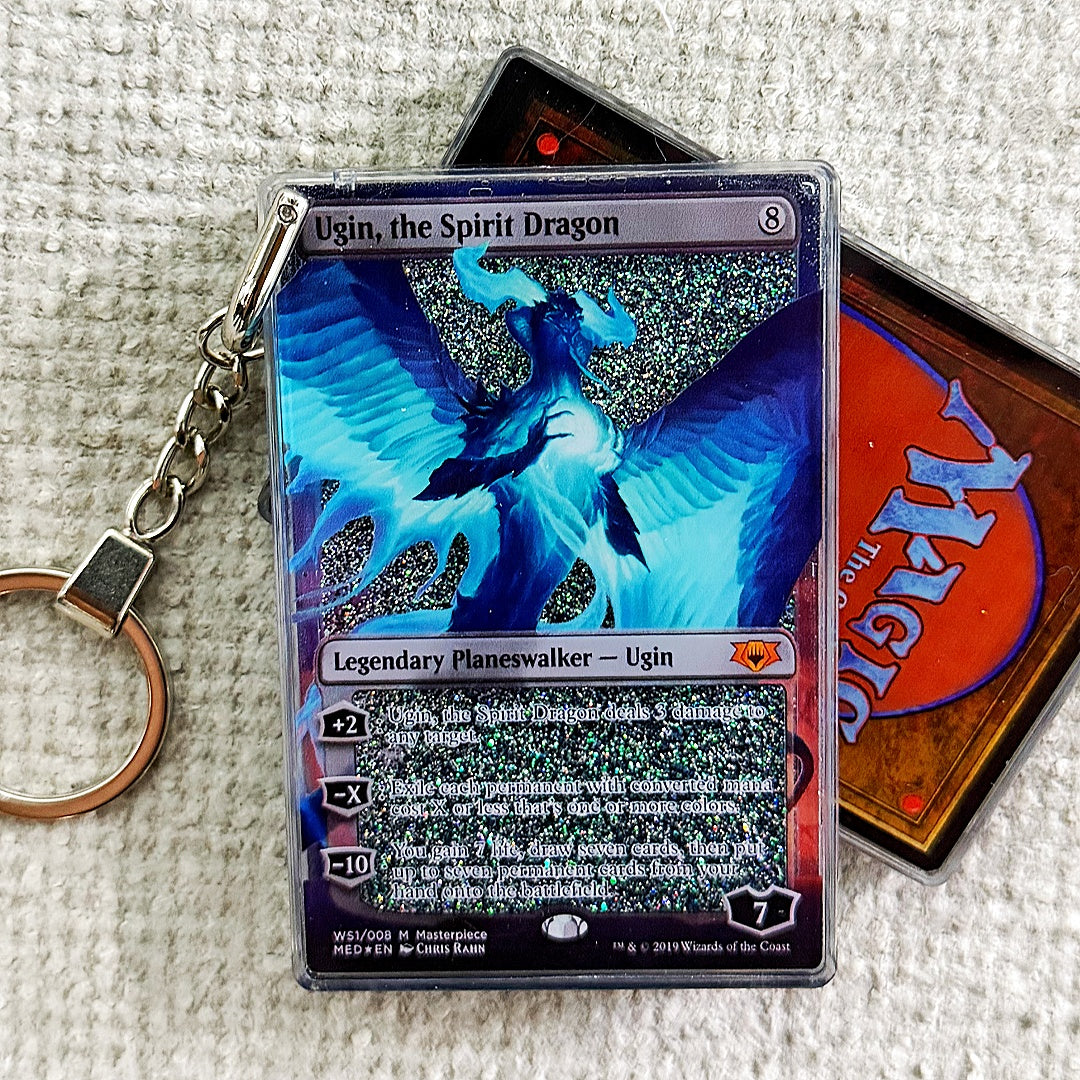 Ugin, the Spirit Dragon Card Quicksand Keychain