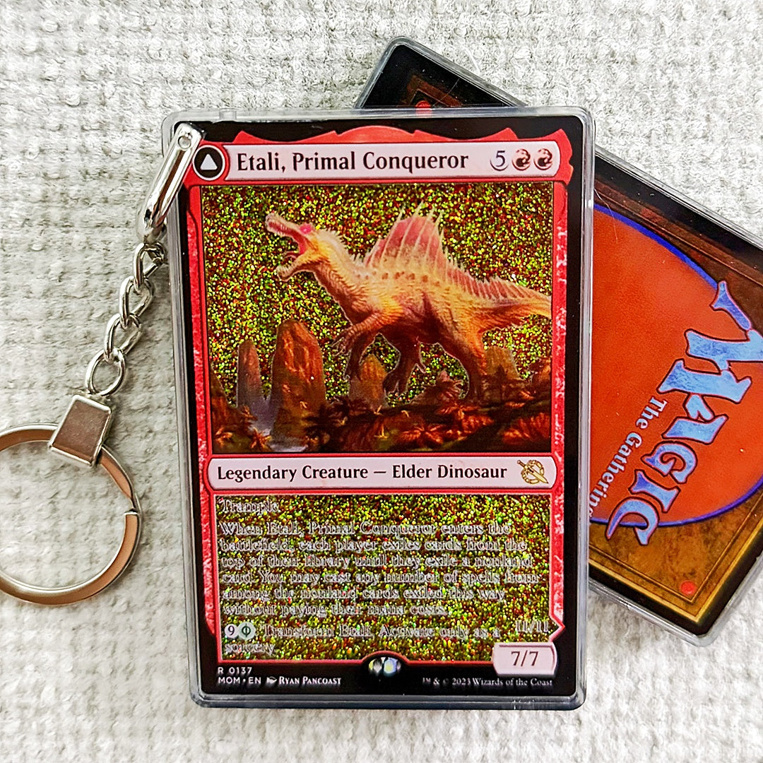 Etali, Primal Conqueror Card Quicksand Keychain