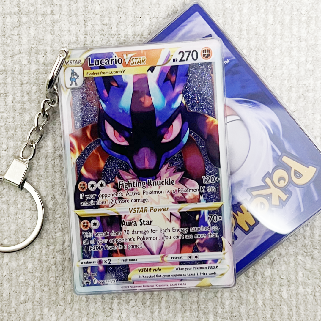 Lucario V STAR Card Quicksand Keychain