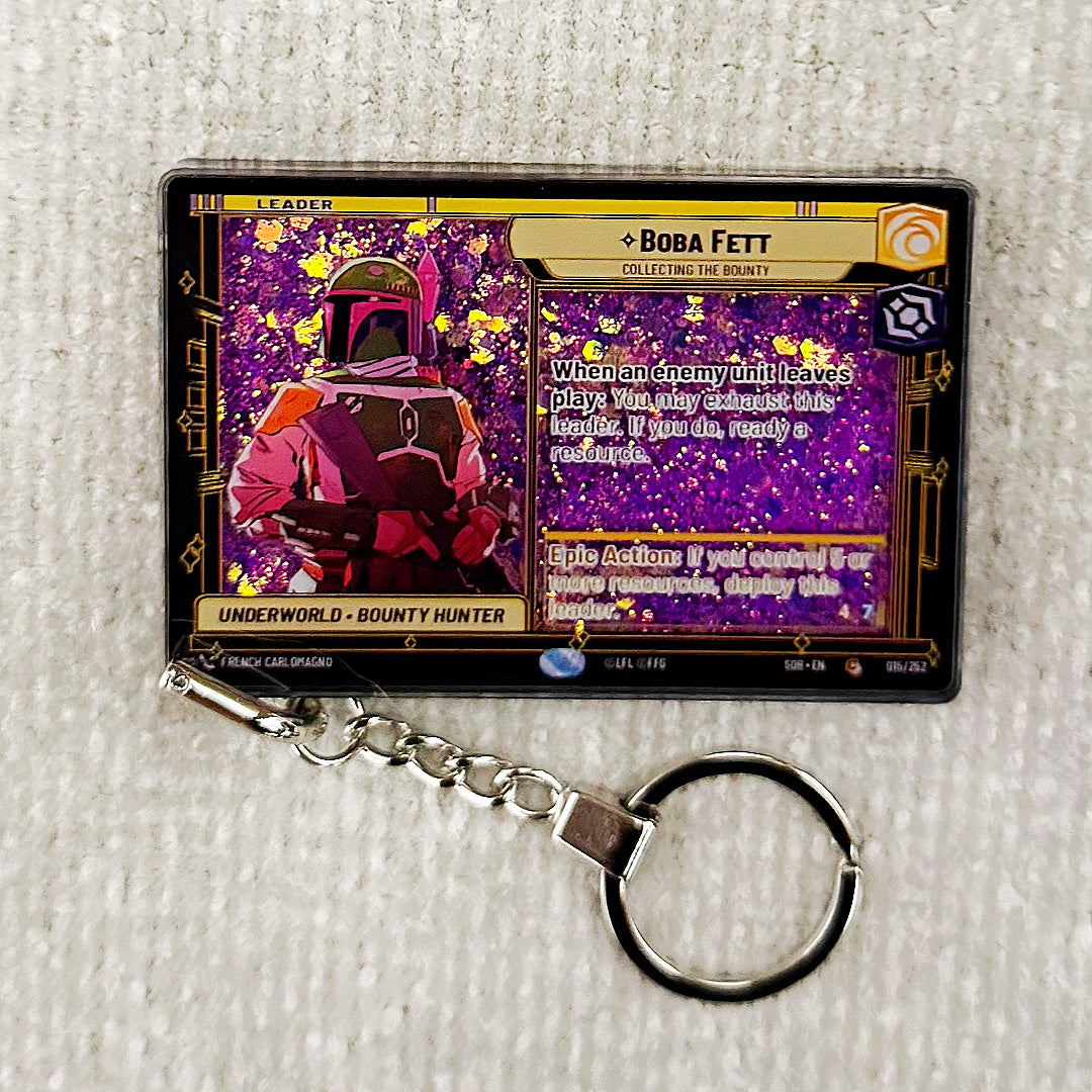 BOBA FETT Star Wars Card Quicksand Keychain