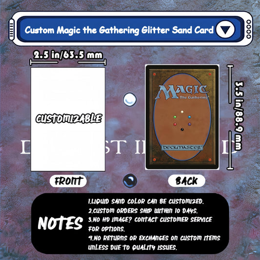 CUSTOM Standard MTG Card Size Quicksand Keychain