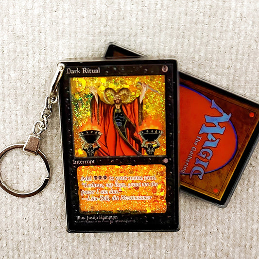 Dark Ritual Card Quicksand Keychain