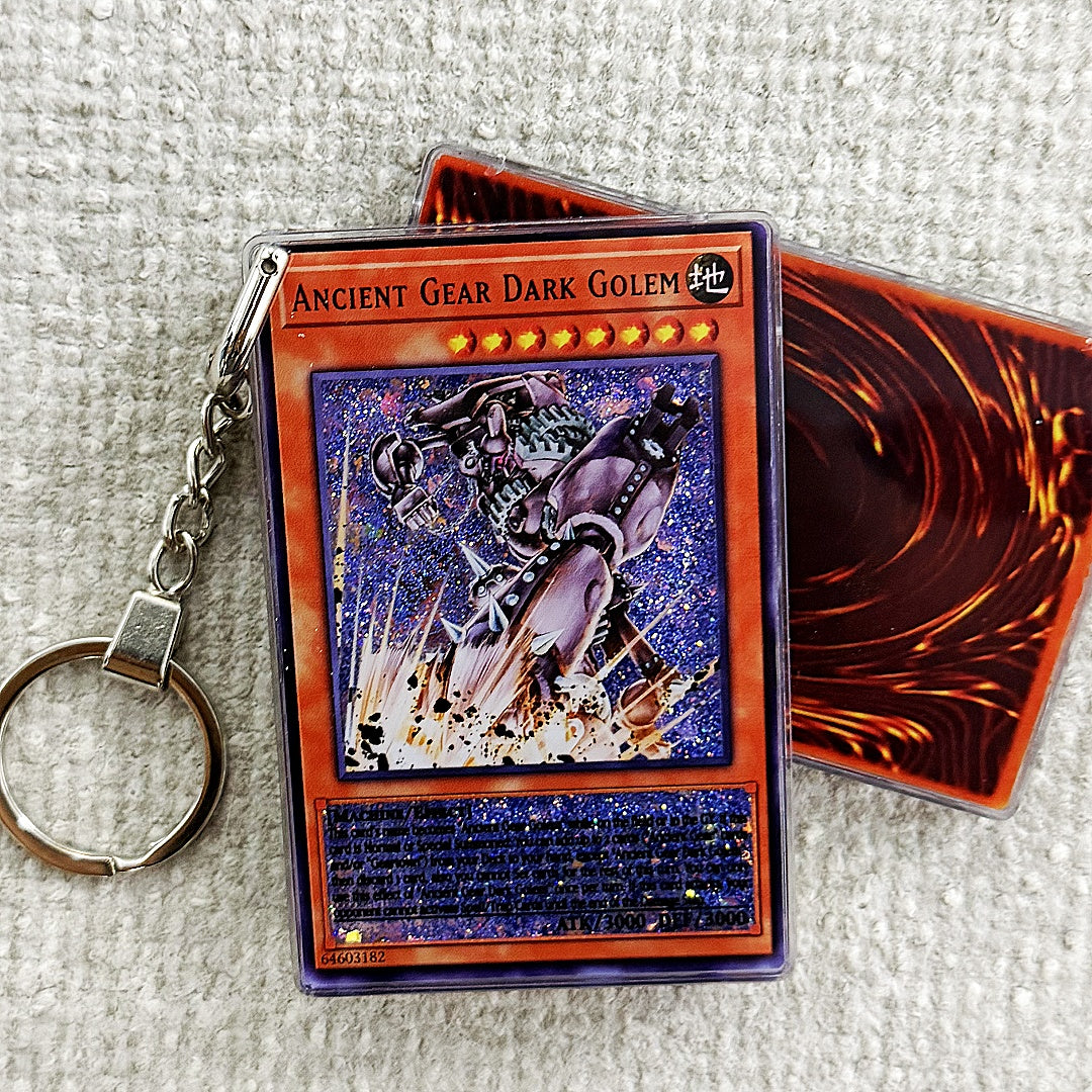 ANCIENT GEAR DARK GOLEM Card Quicksand Keychain