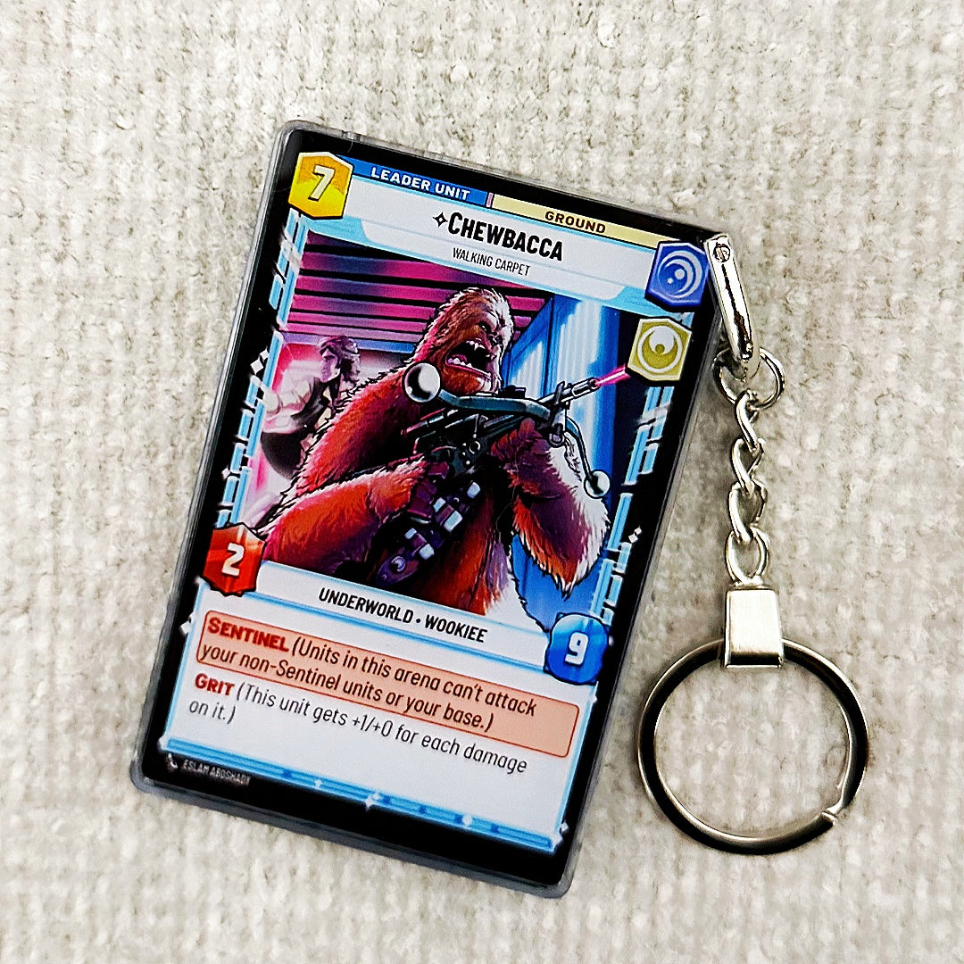 CHEWBACCA Star Wars Card Quicksand Keychain