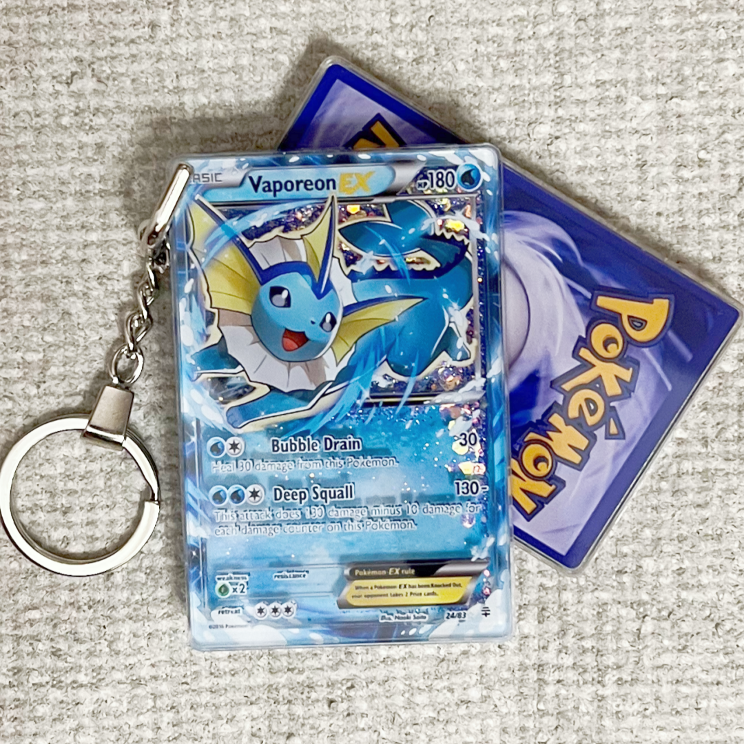 Vaporeon EX Card Quicksand Keychain