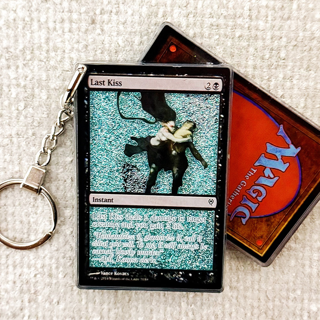 Last Kiss Card Quicksand Keychain