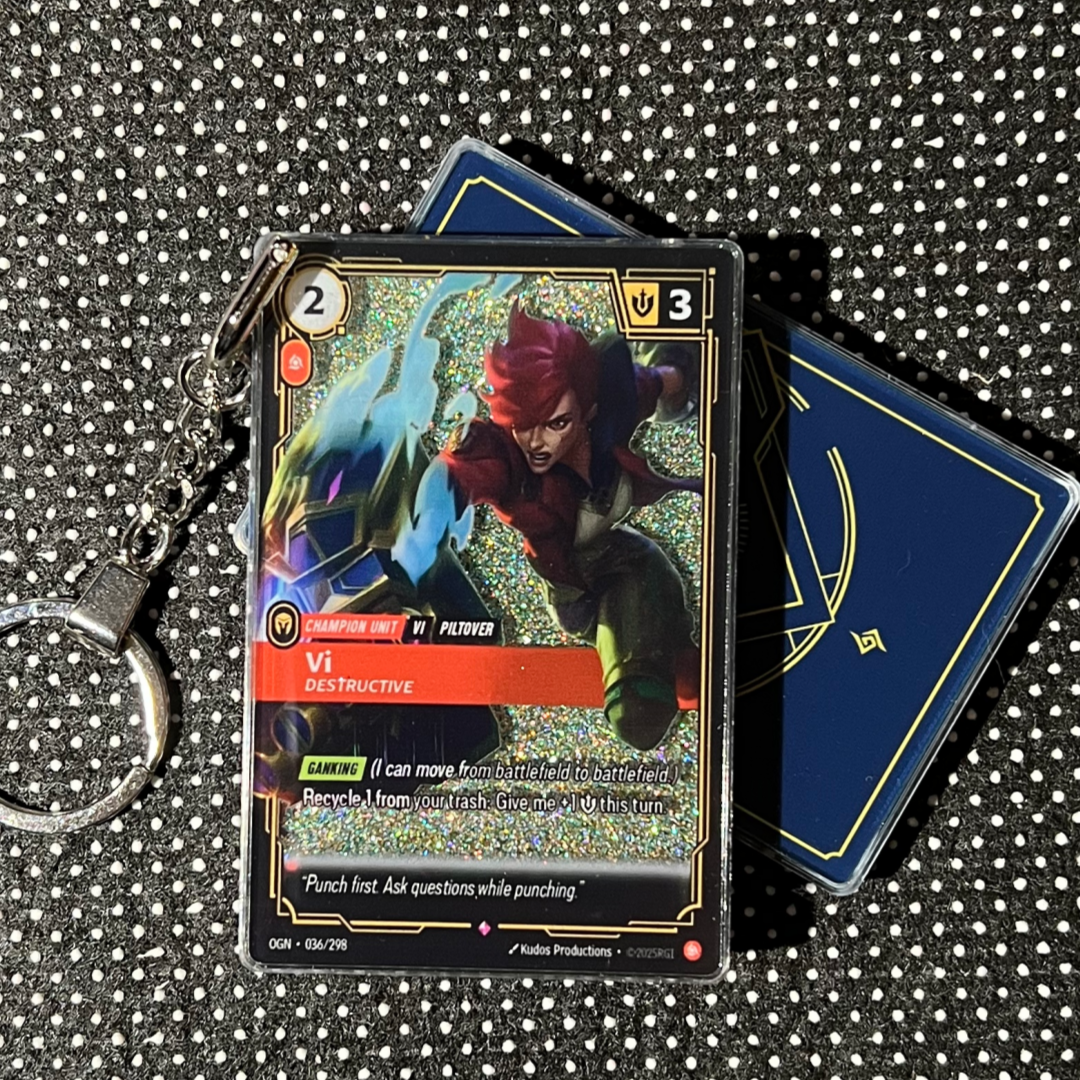 Vi DESTRUCTIVE Riftbound Card Quicksand Keychain