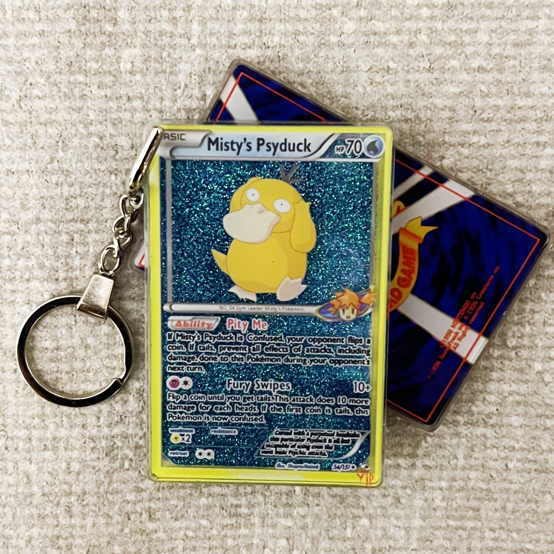 Misty's Psyduck Card Quicksand Keychain