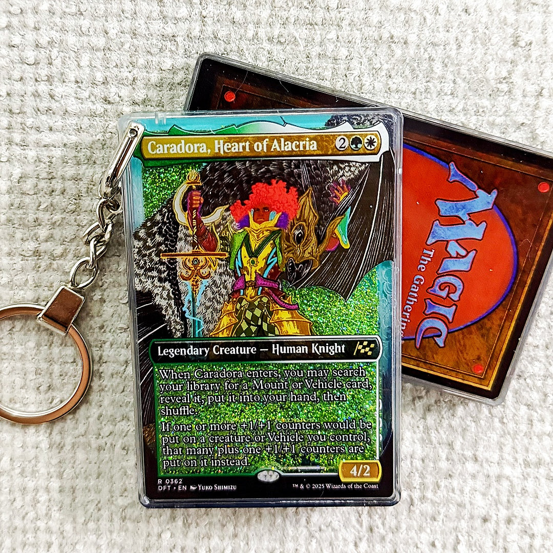 Caradora, Heart of Alacria Card Quicksand Keychain