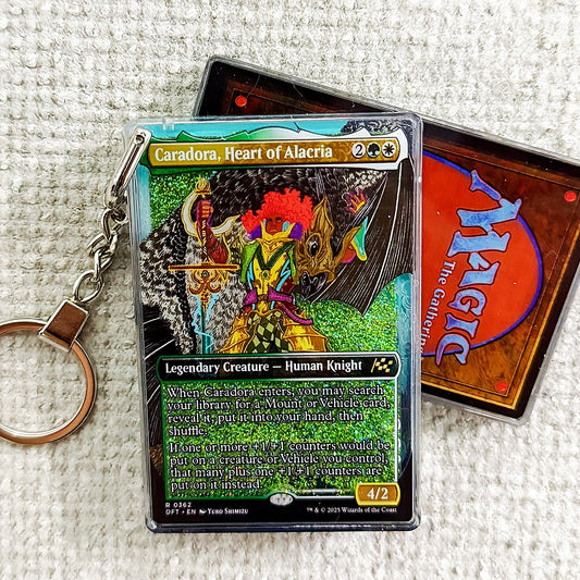 Caradora, Heart of Alacria Card Quicksand Keychain