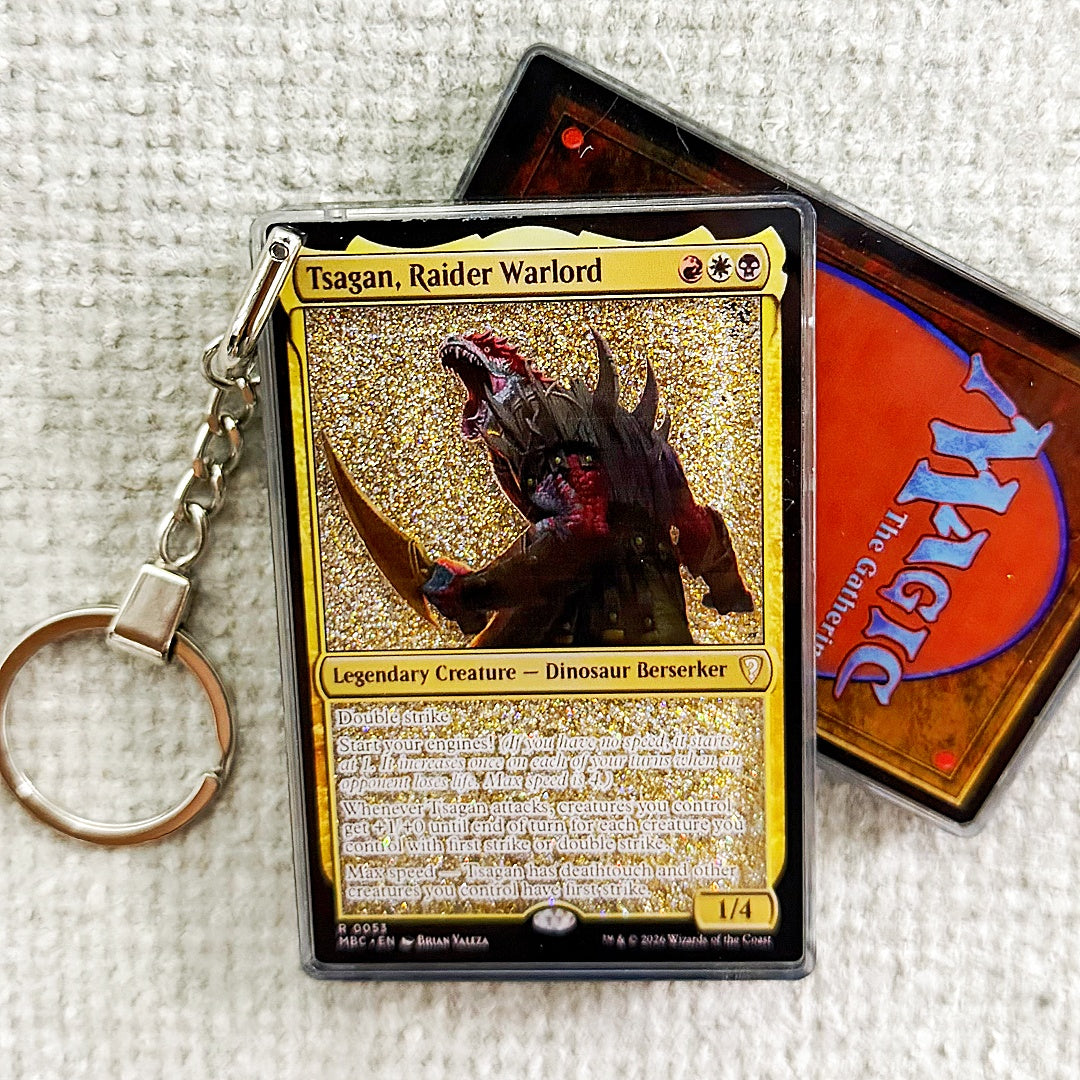 Tsagan, Raider Warlord Card Quicksand Keychain