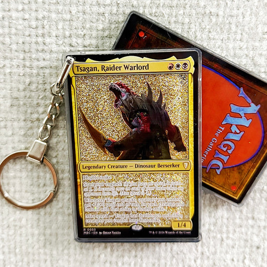 Tsagan, Raider Warlord Card Quicksand Keychain