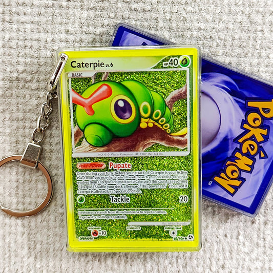 Caterpie Card Quicksand Keychain