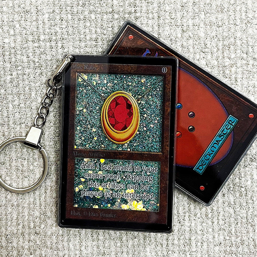 Mox Ruby Card Quicksand Keychain