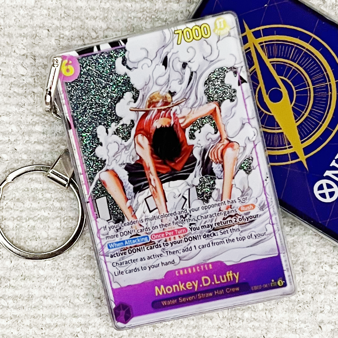 Monkey.D.Luffy Art Card Quicksand Keychain