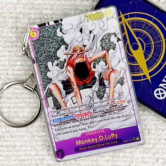 Monkey.D.Luffy Art Card Quicksand Keychain