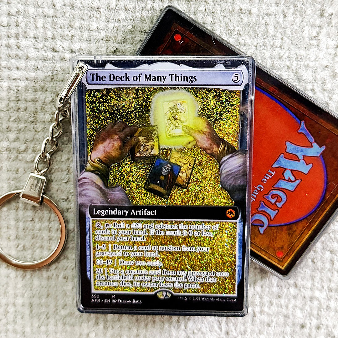 The Deck of Many Things Card Quicksand Keychain