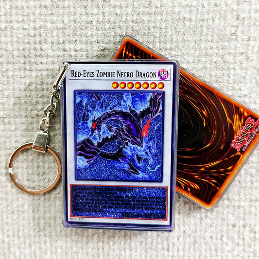RED-EYES ZOMBIE NECRO DRAGON Card Quicksand Keychain