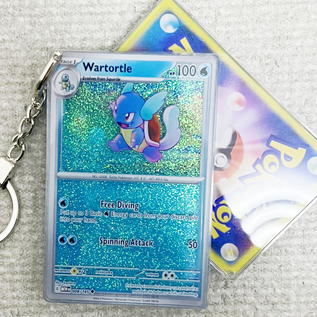 Wartortle Card Quicksand Keychain