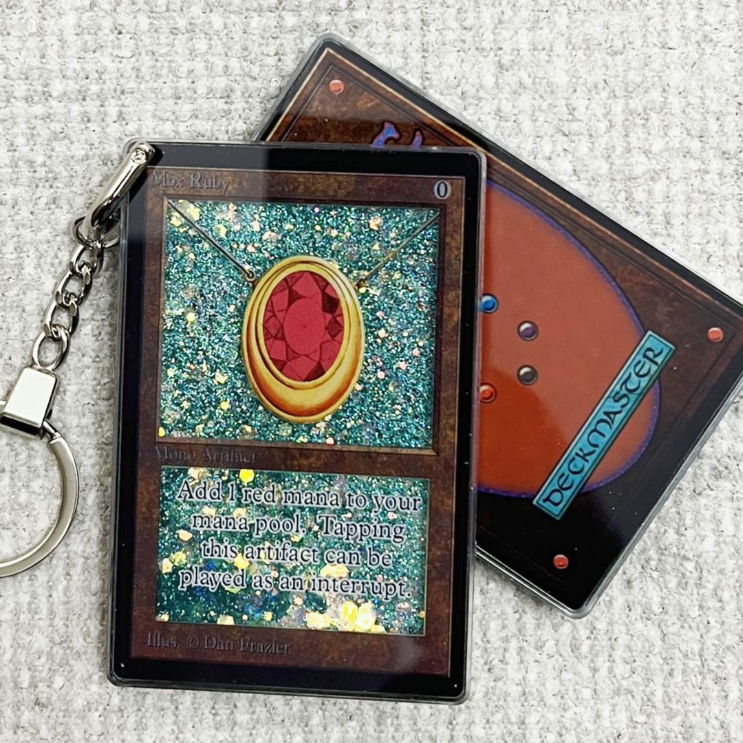 MOX RUBY Magic the Gathering Card Quicksand Keychain