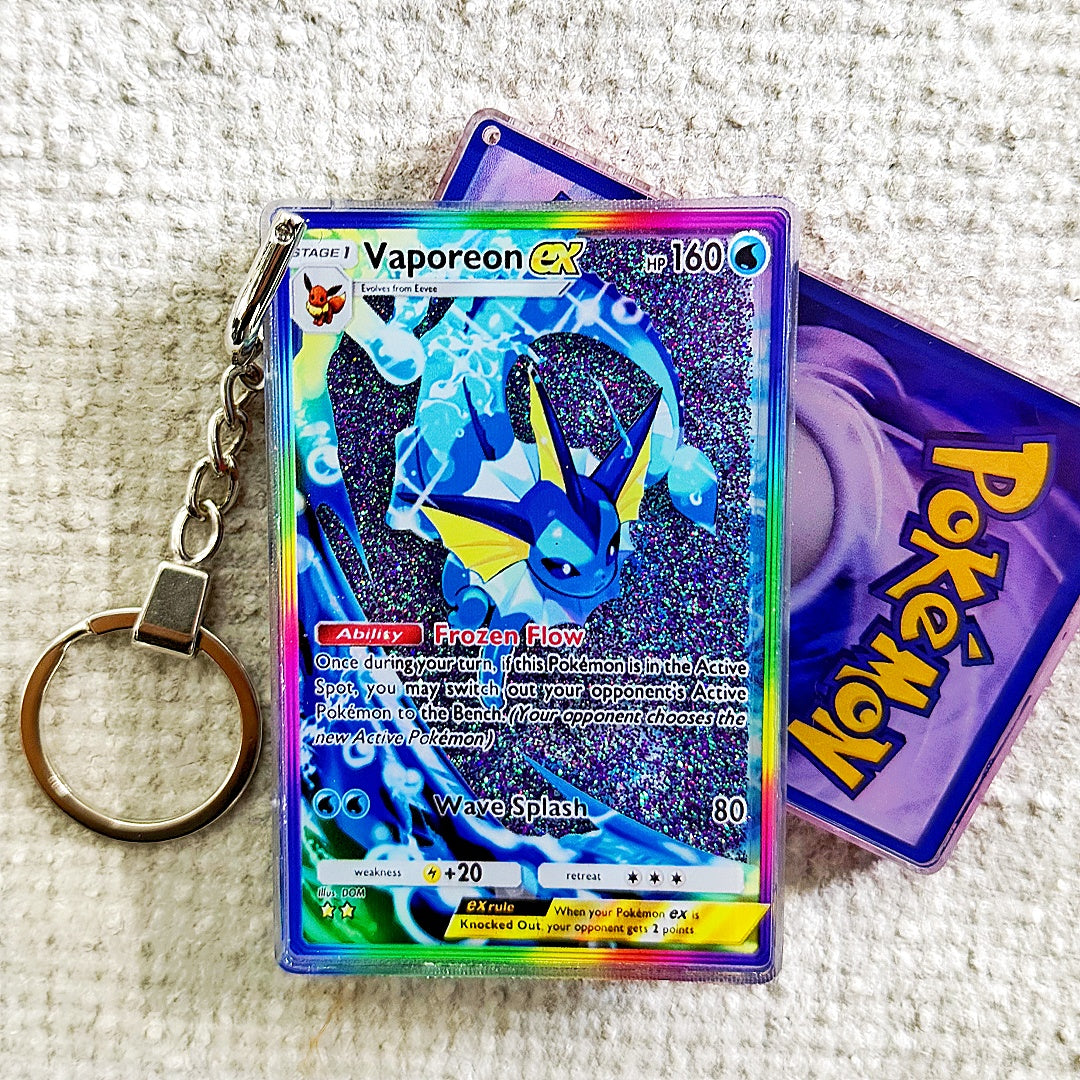 Vaporeon EX Card Quicksand Keychain